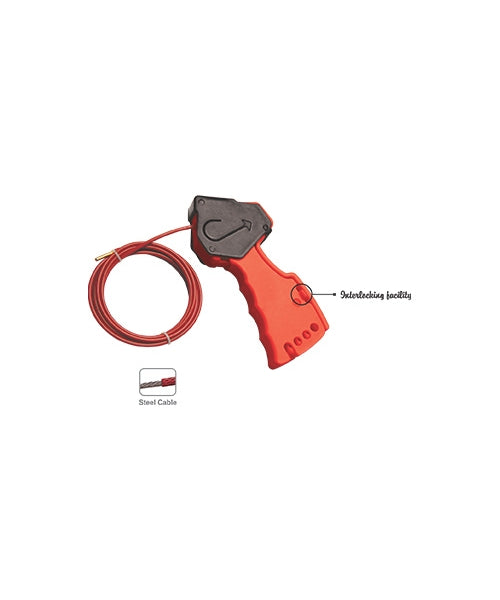 Taj Loto Grip Type – Cable Lockout with 2mtrs. Vinyl Coated Steel Cable | TL - GTCL + 2C