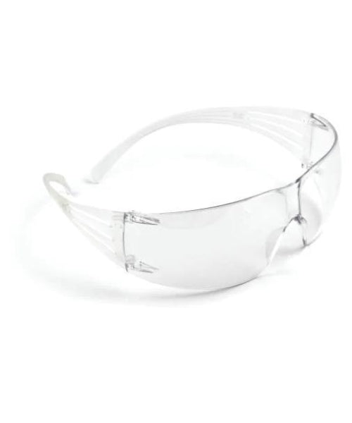 Clear Anti-Scratch Safety Spectacles with Pressure Diffusion Temples | 3M SF-201AS