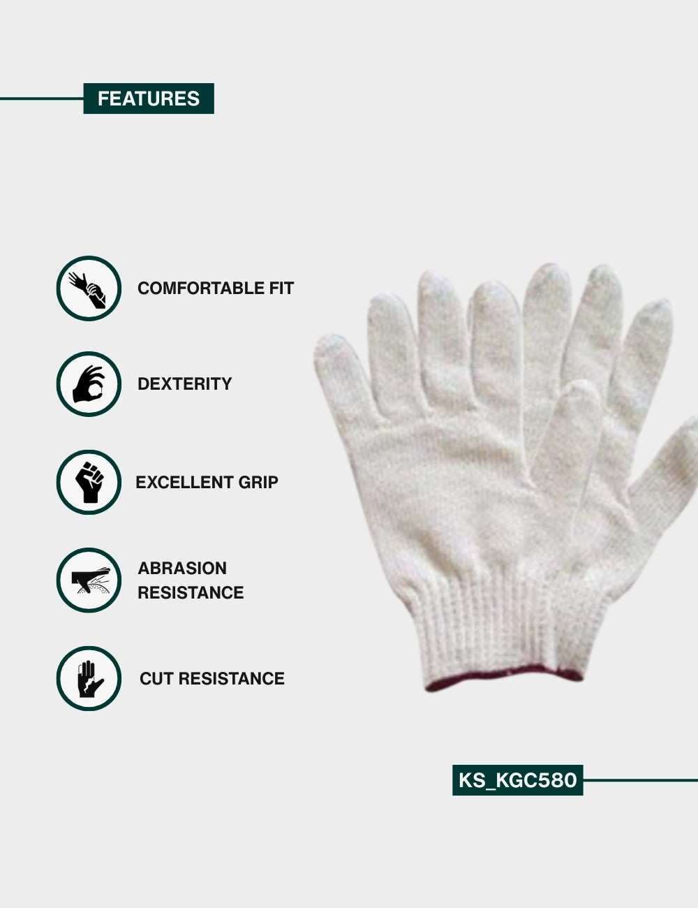 Blue Cotton Knitted Hand Gloves | KGC480