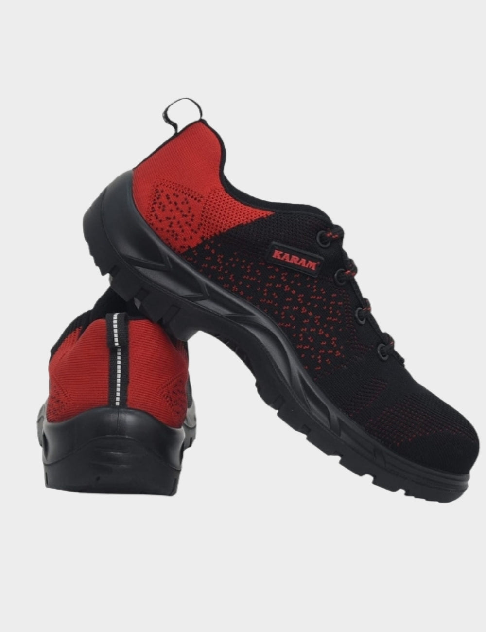 Flytex Red and Black Fibre Toe Safety Shoes | Karam FS-215