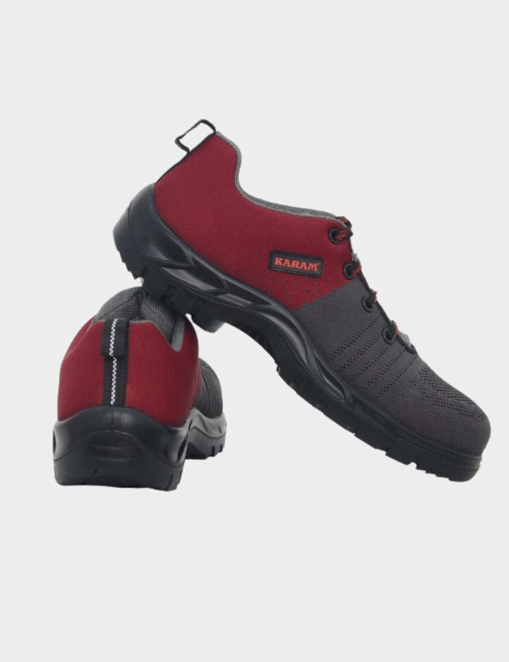 Flytex Red and Grey Fibre Toe Safety Shoes | Karam FS-213