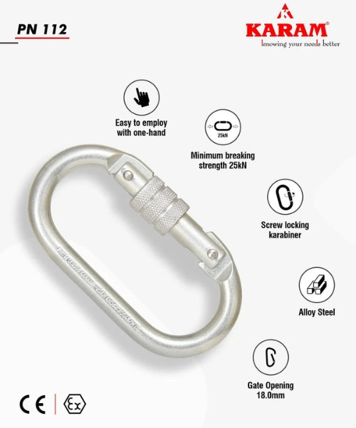 Steel Screw Locking Karabiner | PN 112