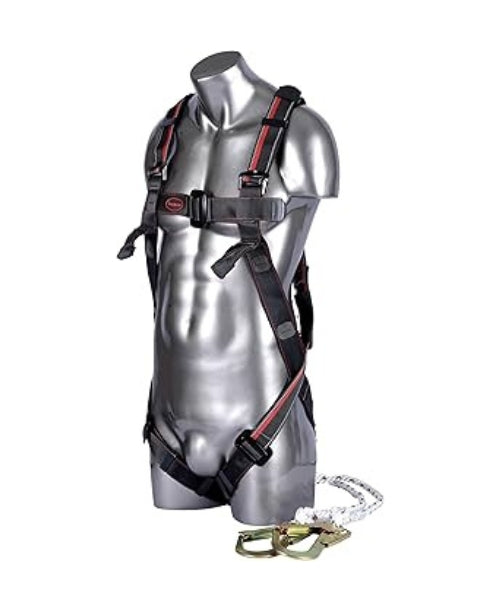 Adjustable Full Body Harness with Double Polyamide Lanyard and Hooks | Karam PN22(PN206D)(000_131)(2.0M)
