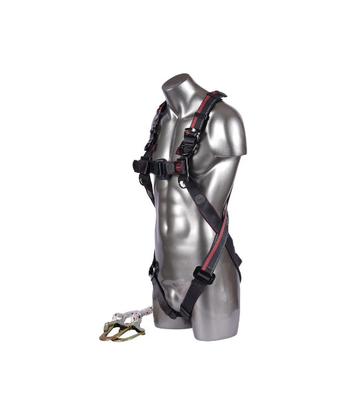 Full Body Safety Harness with Forked Polyamide Lanyard and Hooks | Karam PN23(PN351)(PN131)(2.0M)