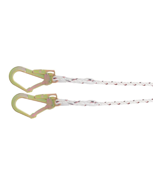 Double 2m Polyamide Rope Energy Absorbing Lanyard with Hooks | Karam PN351(2.0M)