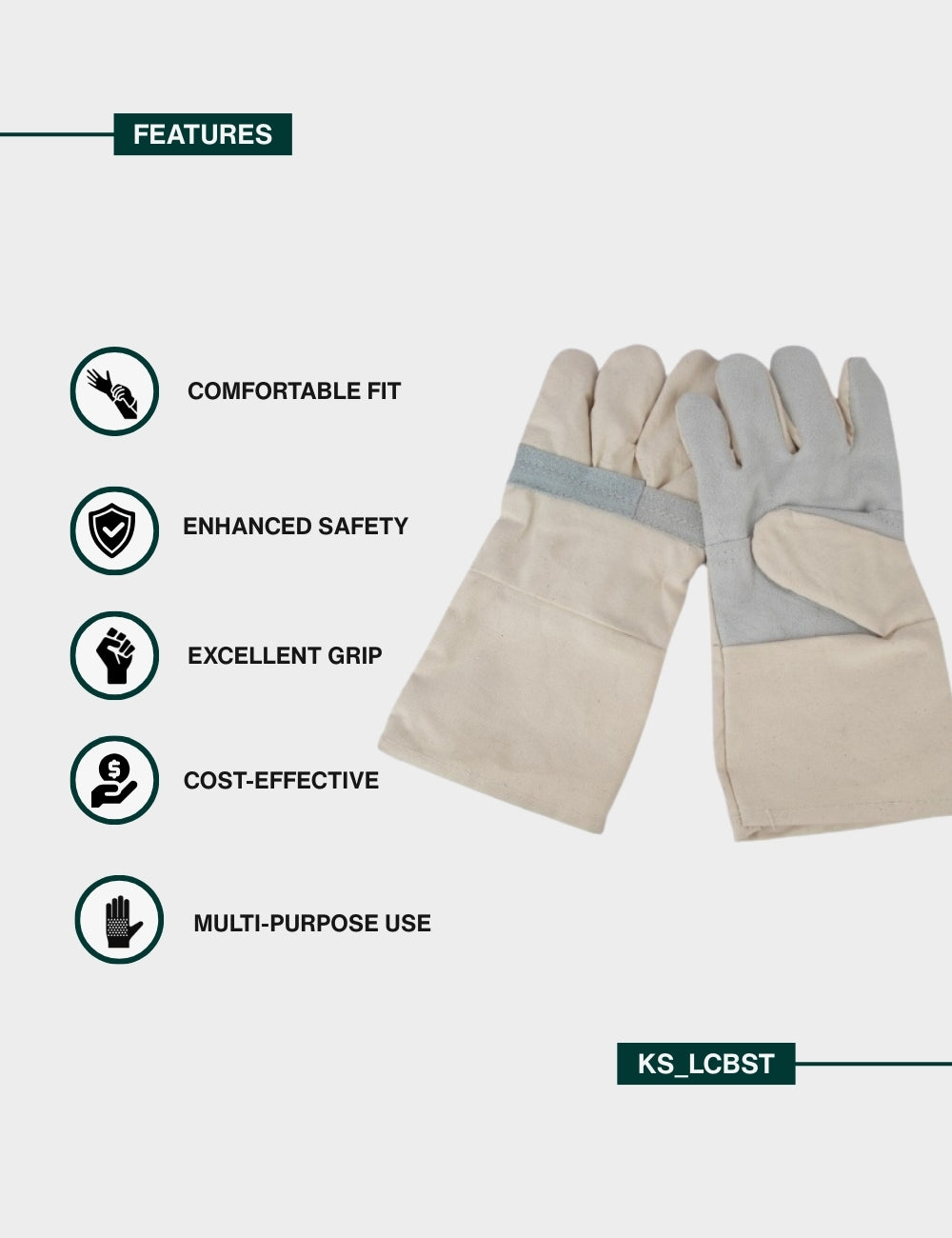 Leather Cum Cotton Gloves | LCBST