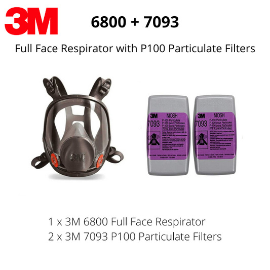 3M 6800 Full Face Respirator with a pair of 7093 N95 Particulate Cartridges