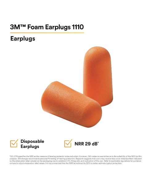 Corded Rollable Foam Earplugs | 3M 1110