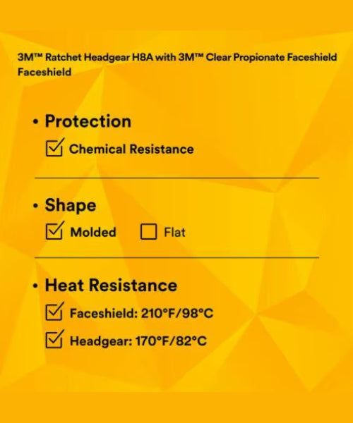 Clear Complete Faceshield with Ratchet Adjustment | 3M H8A+WP96