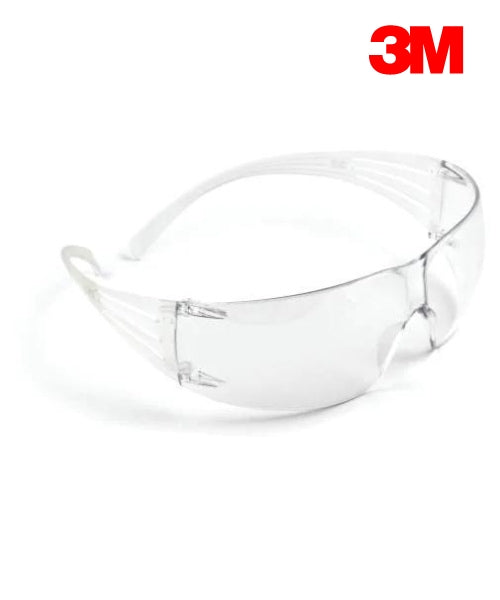 Clear Anti-Scratch Safety Spectacles with Pressure Diffusion Temples | 3M SF-201AS