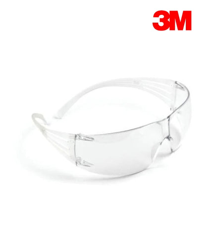 Clear Anti-Scratch Safety Spectacles with Pressure Diffusion Temples | 3M SF-201AS