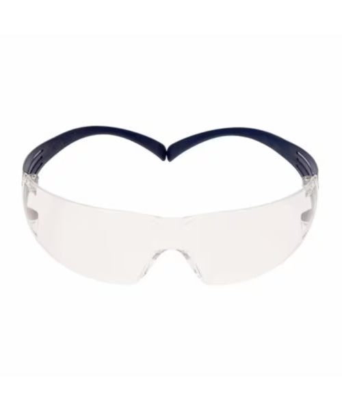 Clear Scotchguard Safety Spectacles with Blue Temples | 3M SF201SGAF-BLUE