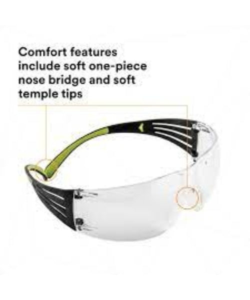 Clear Premium Anti-Fog Safety Spectacles with Pressure Diffusion Temples | 3M SF401AF