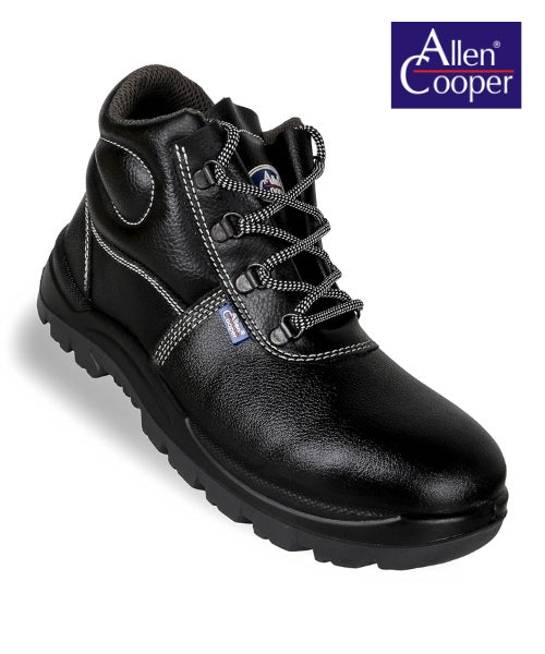 AC 1008 Black High Ankle Steel Toe Safety Shoes