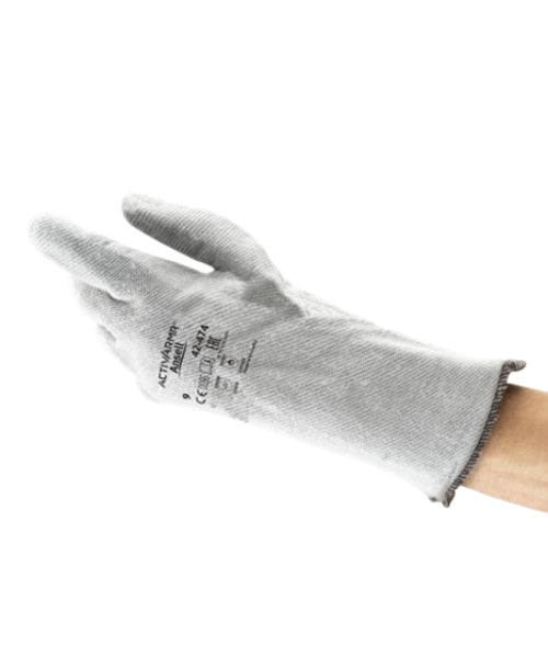 Nitrile Coated Dry Heat Resistant Polyester Lined Grey Gloves | Ansell 42-474