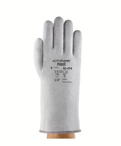 Nitrile Coated Dry Heat Resistant Polyester Lined Grey Gloves | Ansell 42-474