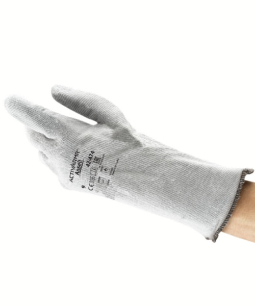 Nitrile Coated Dry Heat Resistant Polyester Lined Grey Gloves | Ansell 42-474