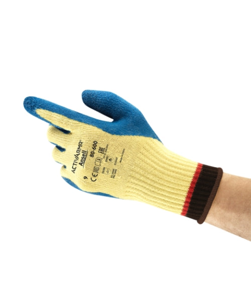 Medium Duty Latex Crinkle Coated Kevlar Gloves|Ansell 80-600