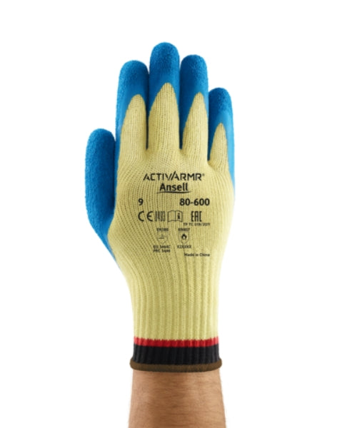 Medium Duty Latex Crinkle Coated Kevlar Gloves|Ansell 80-600