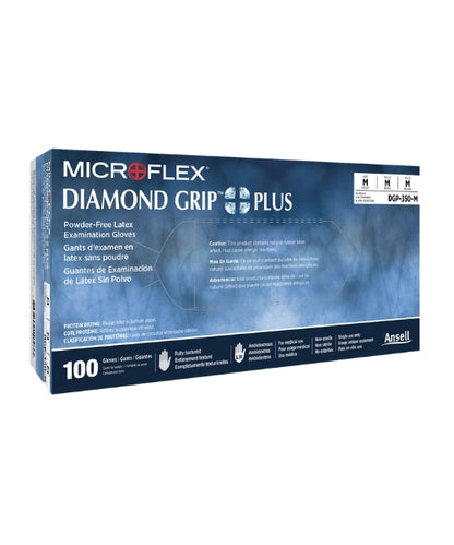 Disposable Latex Exam Gloves|Ansell Diamond Grip Plus