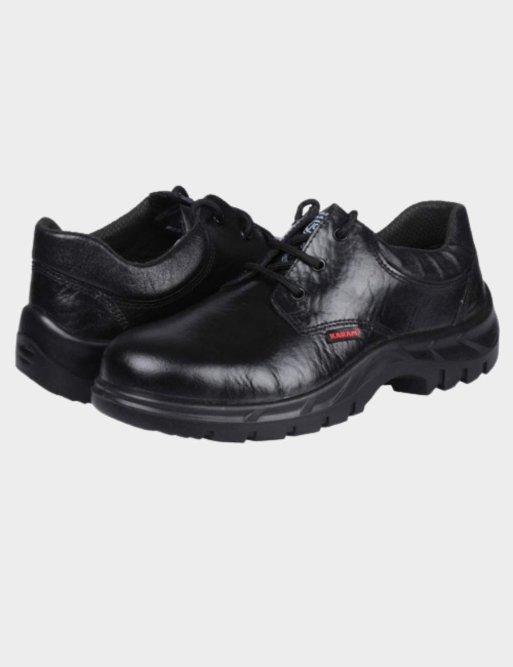 Black Leather Single Density Steel Toe Safety Shoes | Karam FS-05BL