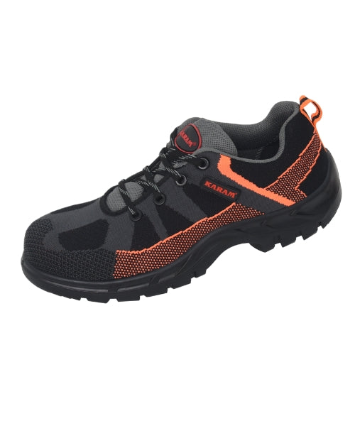 Flytex Orange and Black Fibre Toe Safety Shoes | Karam FS-210