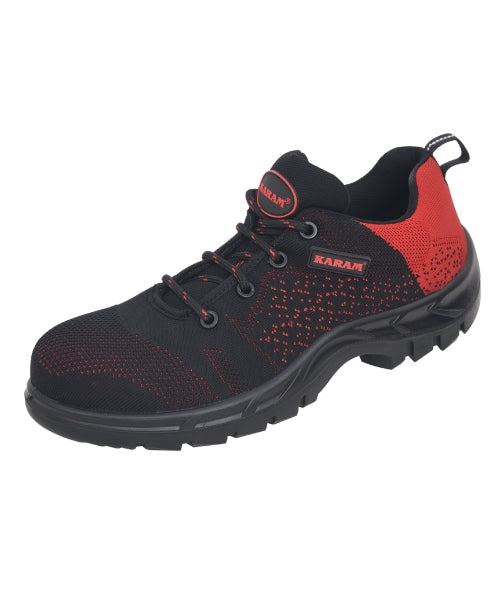 Flytex Red and Black Fibre Toe Safety Shoes | Karam FS-215