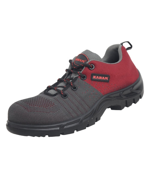 Flytex Red and Grey Fibre Toe Safety Shoes | Karam FS-213