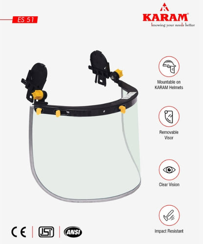 Helmet Attachable Face Shield for Karam Helmets|Karam ES51