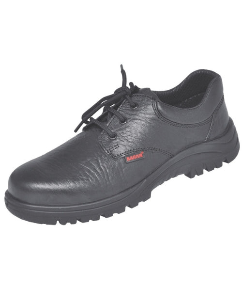 Black Leather Single Density Steel Toe Safety Shoes | Karam FS-05BL