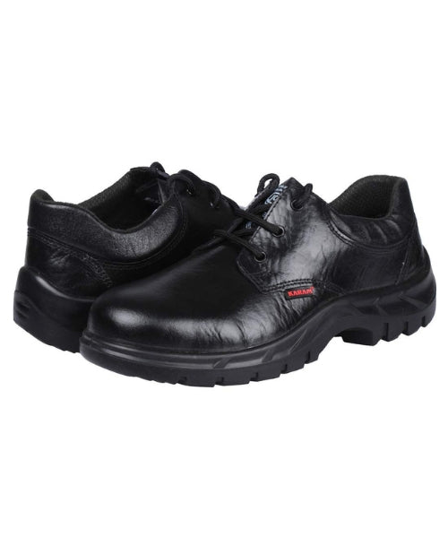 Black Leather Single Density Steel Toe Safety Shoes | Karam FS-05BL