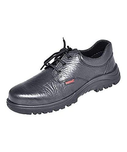 Black Leather Single Density Steel Toe Safety Shoes | Karam FS-05BL