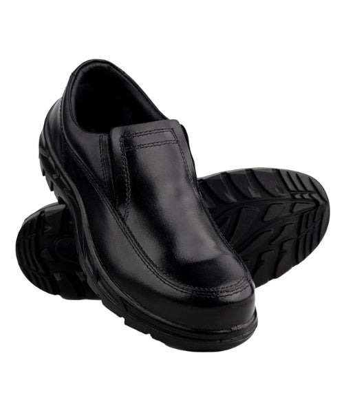 Black Executive Type Slip-On Safety Shoes with Fiber Toe|Karam FS73BL (FKSAMN)