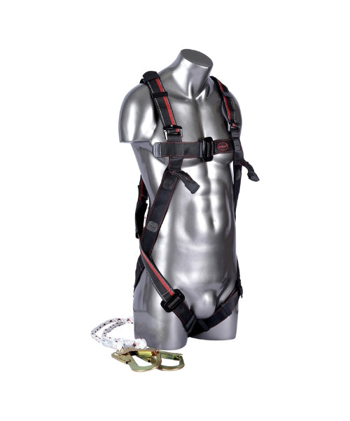 Adjustable Full Body Harness with Double Polyamide Lanyard and Hooks  | Karam PN22(PN206D)(000_131)(2.0M)