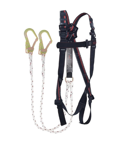 Full Body Safety Harness with Forked Polyamide Lanyard and Hooks | Karam PN23(PN351)(PN131)(2.0M)