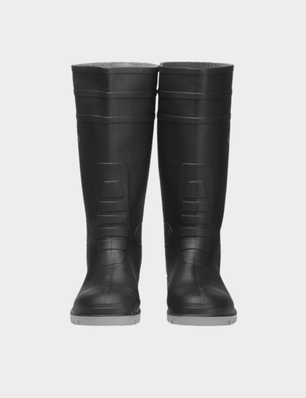 PVC Black and Grey Steel Toe Gum Boots