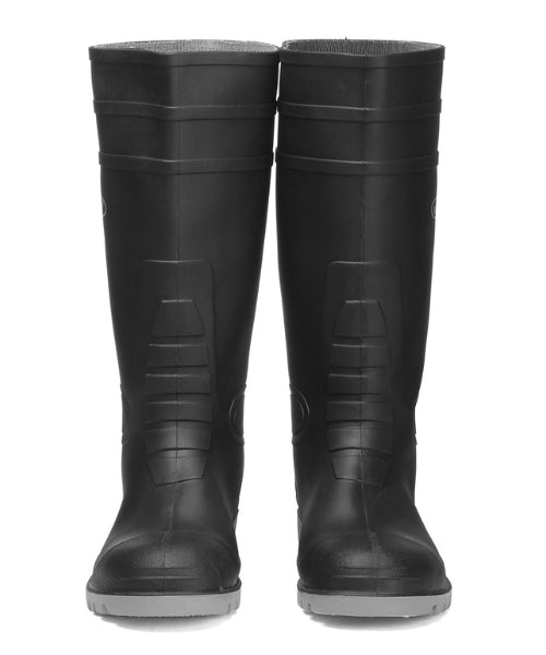 PVC Black and Grey Steel Toe Gum Boots