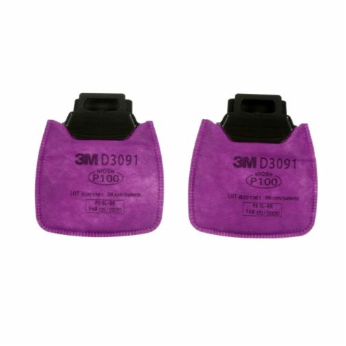 3M D3091 P100 Secure Click Particulate Filters (Pack of 2)