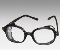 Spectacles with a Clear Flat Lens and a Side Black Mesh  (SPBLMFCL)